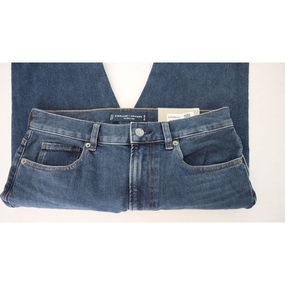 Everlane Uniform Men's Sz 31x28 Dark Blue Mid Rise Skinny Straight Jeans $98+ - Picture 5 of 9